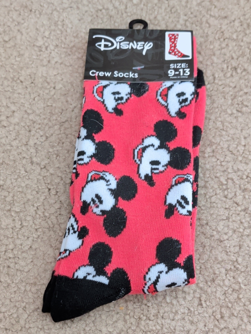 Disney Mickey Mouse Crew Socks NWT